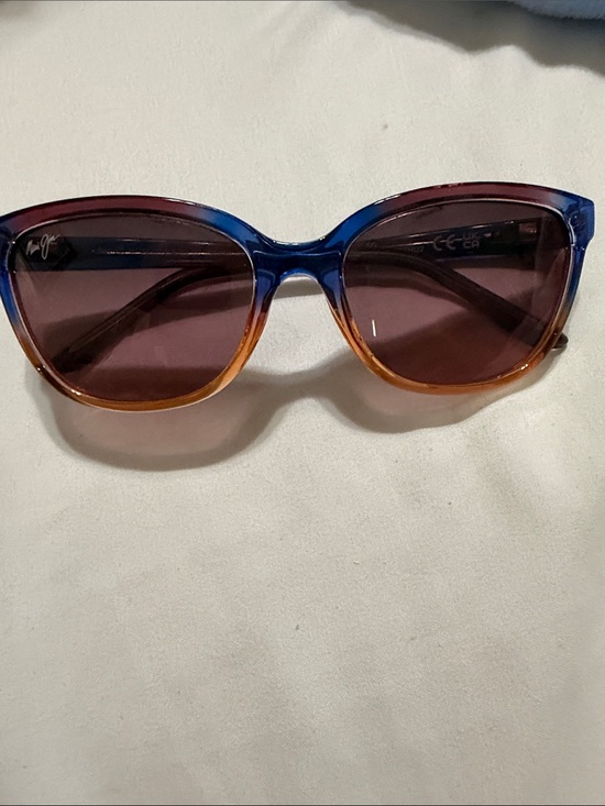 Maui Jim Blue-to-Orange Gradient Cat Eye Sunglasses with Brown Lenses